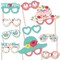 Big Dot of Happiness Colorful Floral Happy Mother's Day Glasses - Paper Card Stock We Love Mom Party Photo Booth Props Kit - 10 Count
